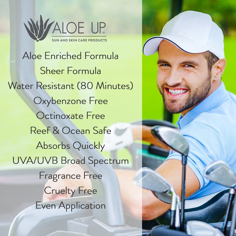 Aloe Up Sport Spray Sunscreen SPF 30 – Broad Spectrum Sunblock with Hydrating Aloe Vera Gel – Fast Absorbing, No White Cast, Reef Friendly, Water Resistant for up to 80 Minutes, Fragrance Free – 6 Oz