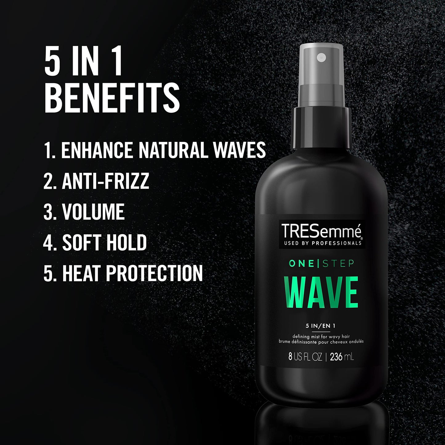 TRESemmé One Step 5-in-1 Leave-In Hair Styling Mist for Wavy Hair Wave Defining Mist Hair Care Product to Enhance Natural Waves 8 oz