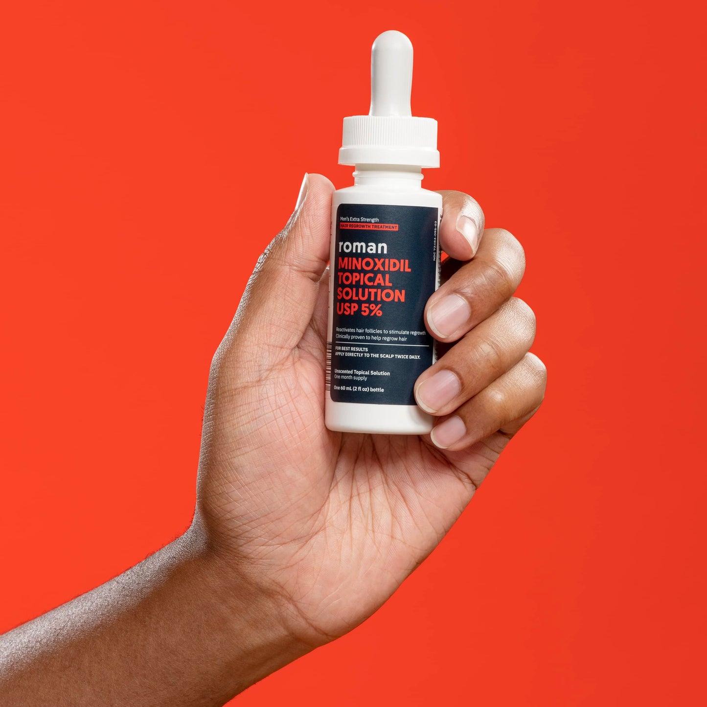 Roman Men's Topical Solution for Hair Regrowth | 5% Minoxidil, Unscented, 3-Month Supply