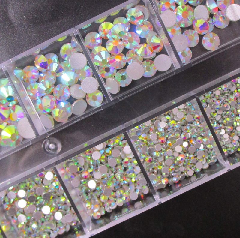 Lifextol Nails Rhinestones for Crafting 6sizes SS20 Rhinestones Flatback for Nails and Face with Tweezers and Picking Rhinestones Pen, 4000pc Kit A