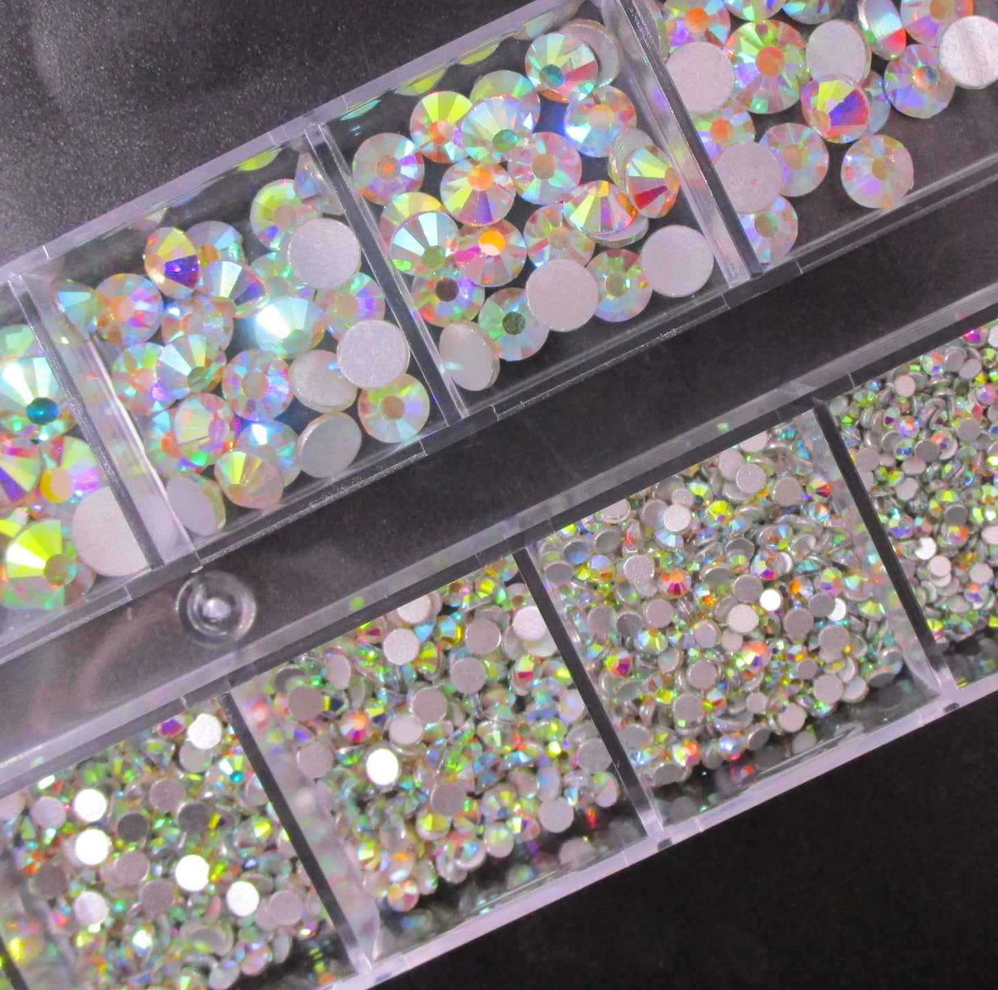 Lifextol Nails Rhinestones for Crafting 6sizes SS20 Rhinestones Flatback for Nails and Face with Tweezers and Picking Rhinestones Pen, 4000pc Kit A