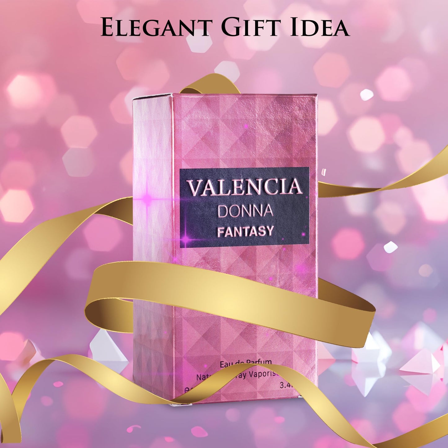 Valencia Donna Fantasy for Women Eau De Parfum - Floral Fruity Fragrance Top Notes of Kiwi & Brazilian Orange Mid Aroma of Rose & Jasmine - Base Scent of White Musk & Texas Cedar Elegant 100ml Bottle