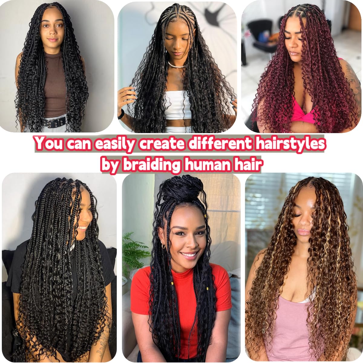 Human Braiding Hair Water Wave Bulk Human Hair for Braiding Bohemian Knotless 2 Bundles 100g 16inch No Weft 10A Brazilian Virgin Human Hair Extensions Curly Bulk Human Hair for Boho Braids