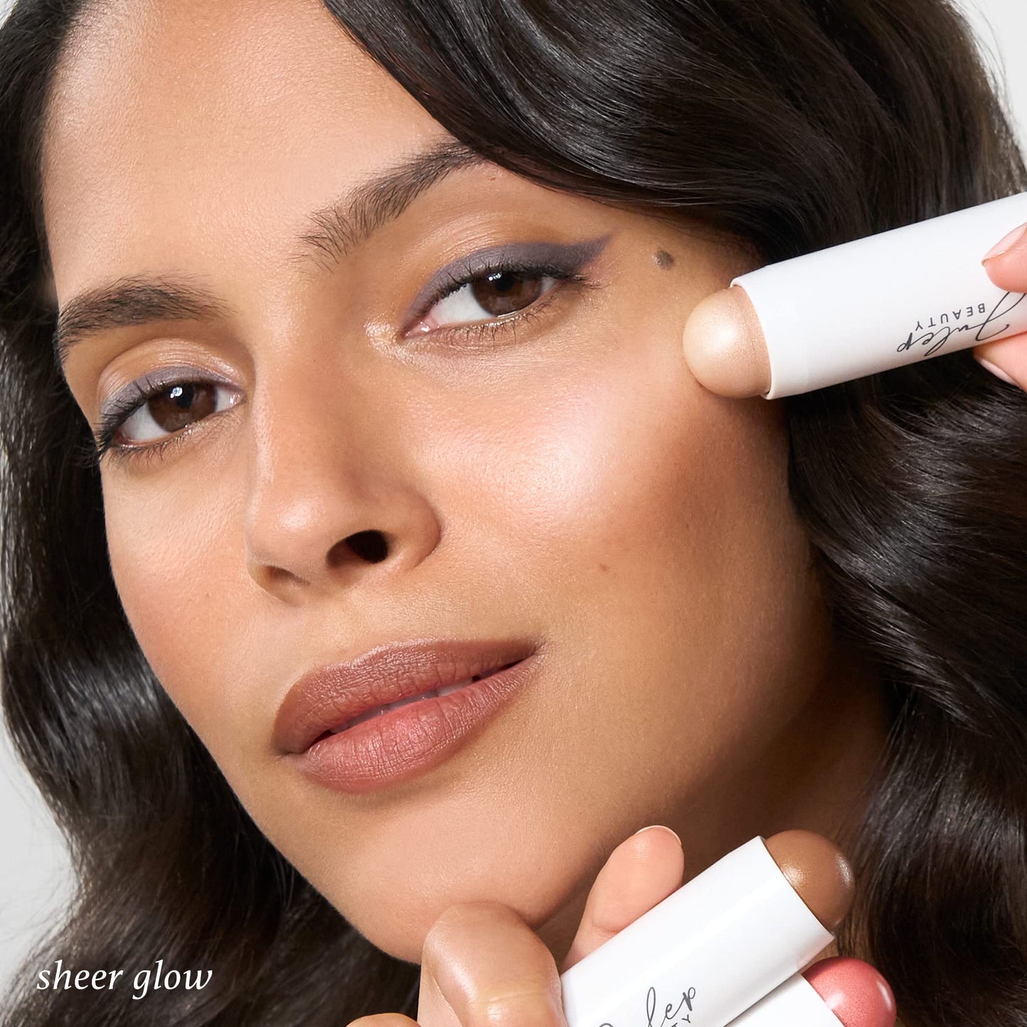 Julep Skip The Brush Cream to Powder Blush Stick Trio - Blendable and Buildable Color - 2-in-1 Blush and Lip Makeup Stick, Neutral Bronze, Sheer Glow, Desert Glow
