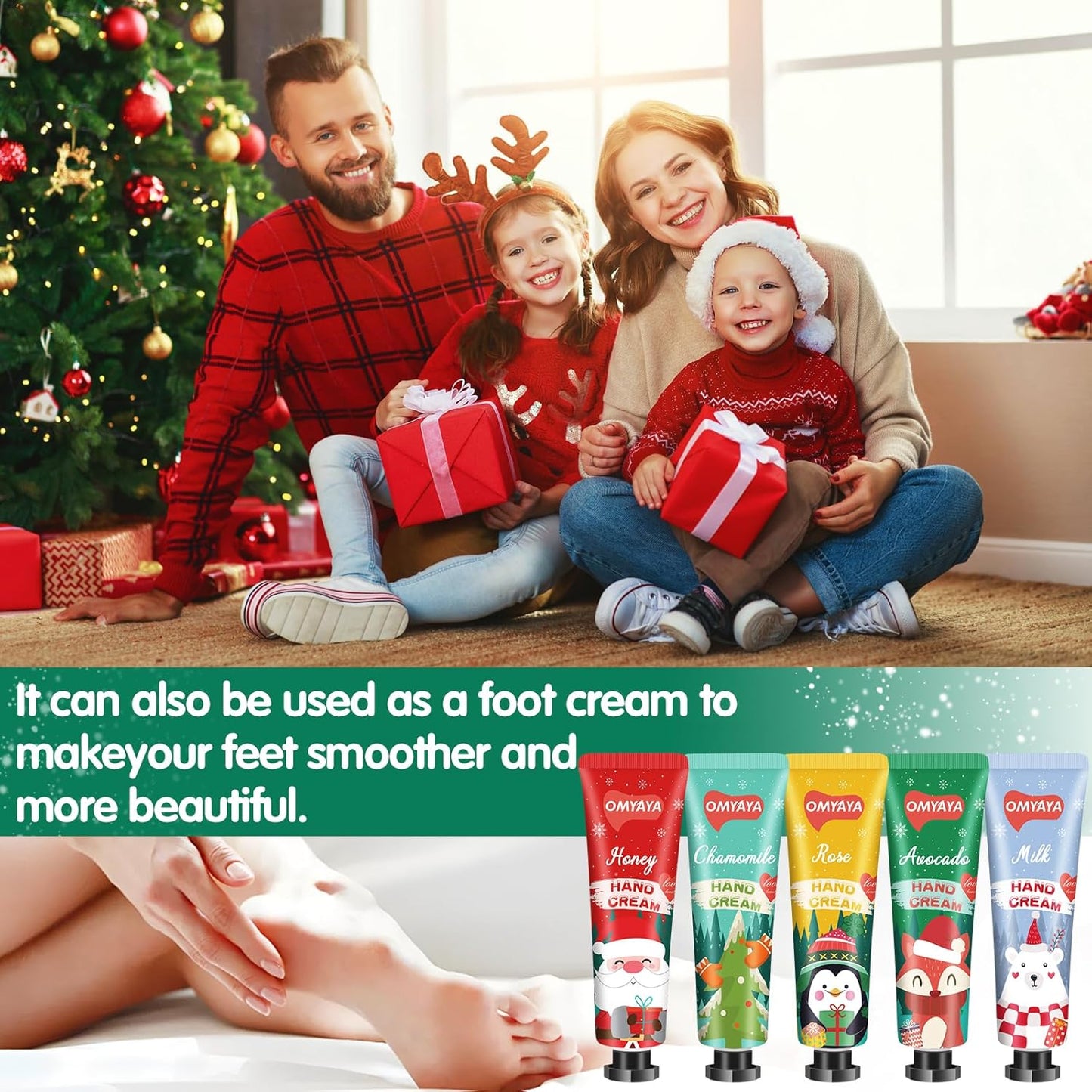 Christmas Hand Cream Gift Set - 70 Pack Mini Lotion for Dry Hands | Perfect Stocking Stuffers for Women & Coworkers