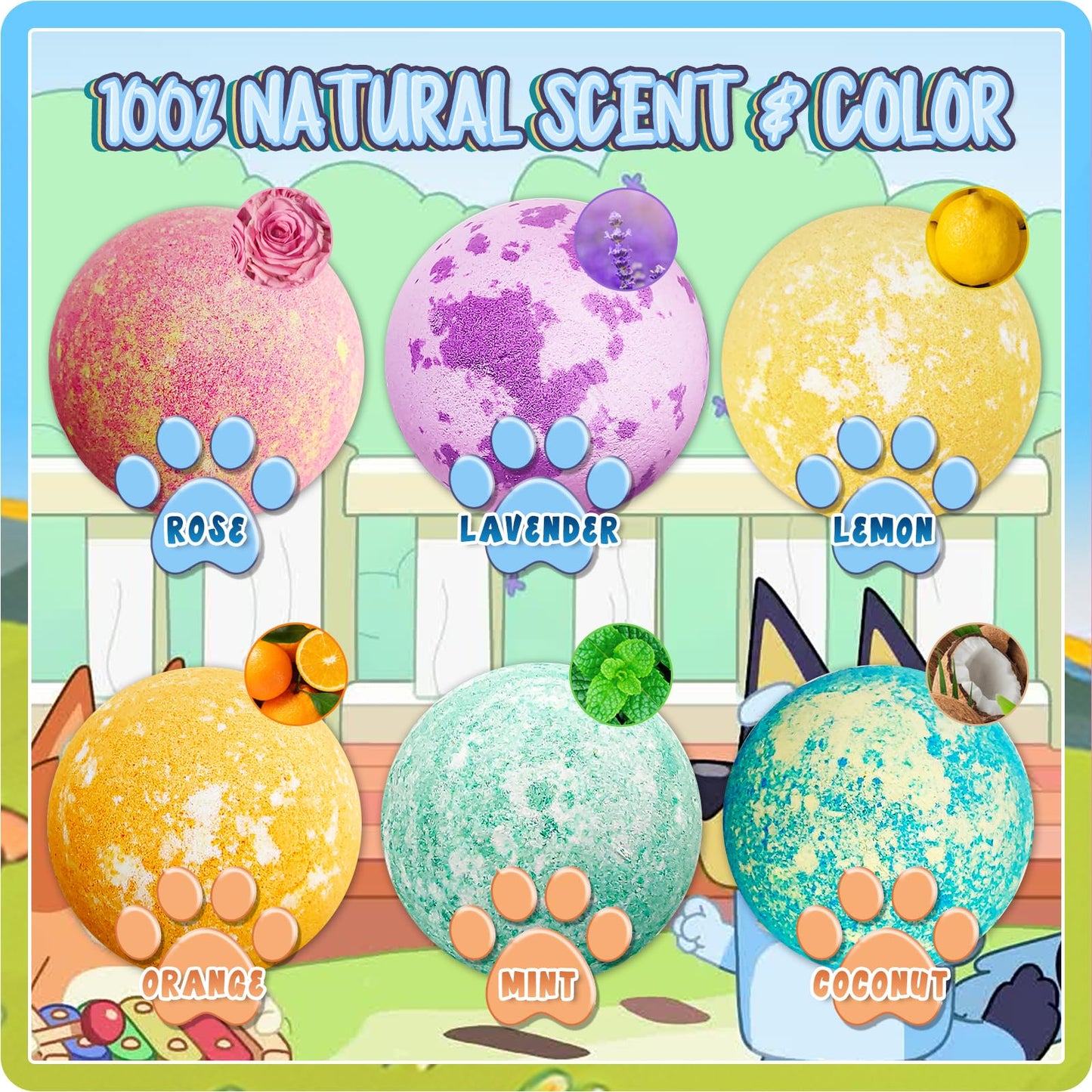 Bath Bombs for Kids: XXL Bath Bombs with Surprise Inside, Organic Bath Bombs Rich in Natural Essential Oils, Kids Bath Gift Set for Dry Skin Moisturize, Summer Party Favors for Kids (6 Pcs)