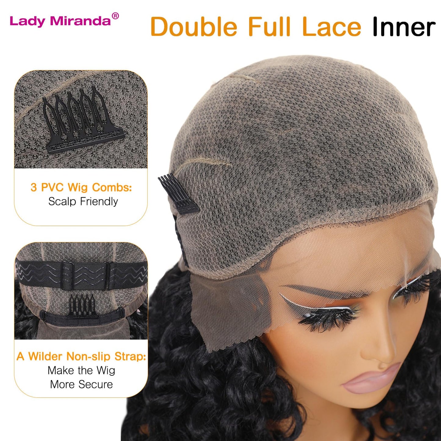Lady Miranda Double Full Lace Braided Wigs for Black Women 12 Inch Box Briad Curly Wigs Lightweight Knotless GoGo Curl Wig Synthetic Braided Wigs with Natural Bouncy Curl (Natural Black,12 Inch)