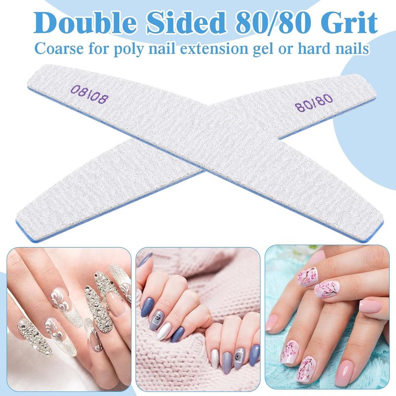 200 Pcs Nail Files - Double-Sided Emery Boards for Acrylic & Gel Nails | Professional Manicure Tools