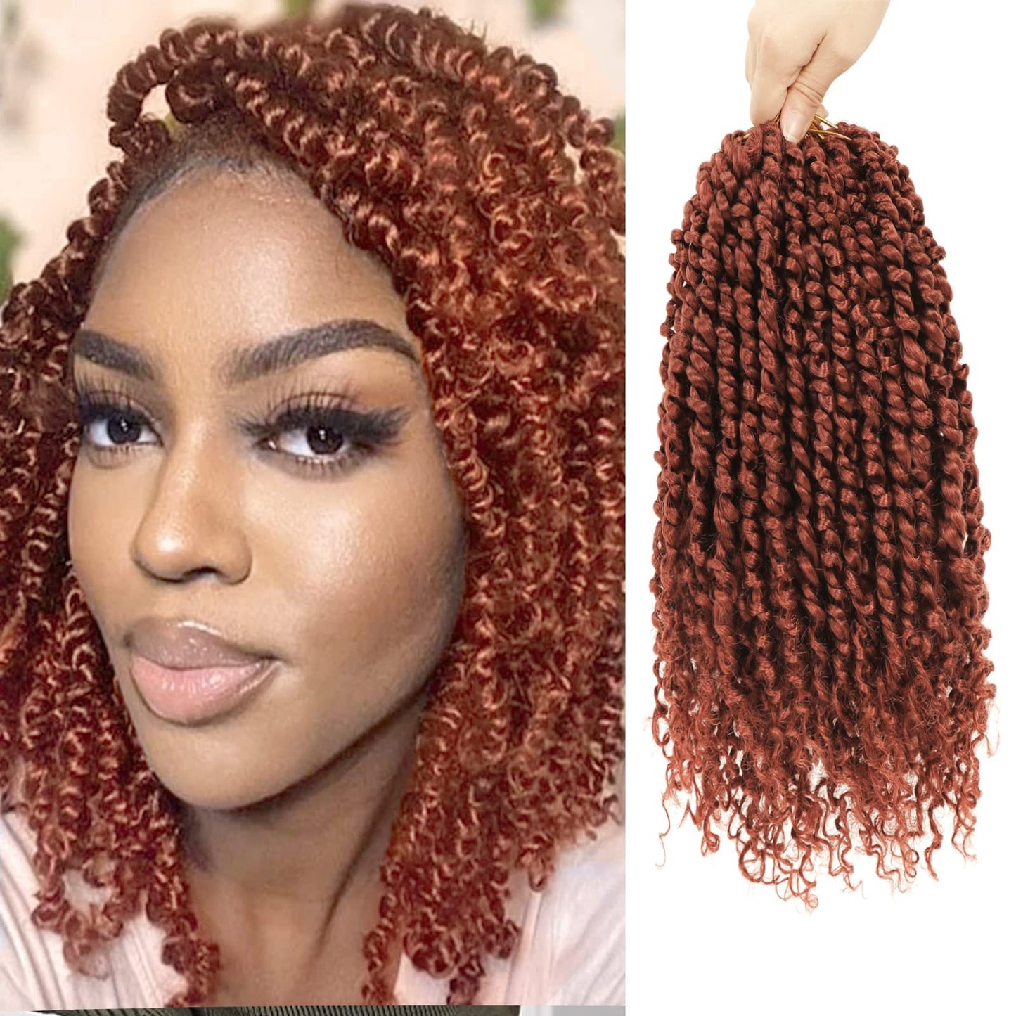 9 Packs Passion Twist Crochet Hair 18 Inch Pre-twisted Passion Twist Hair Pre Looped Crochet Passion Twist Hair Bohemian Passion Twist Crochet Hair for Women Girls and Kids (18Inch,1B)