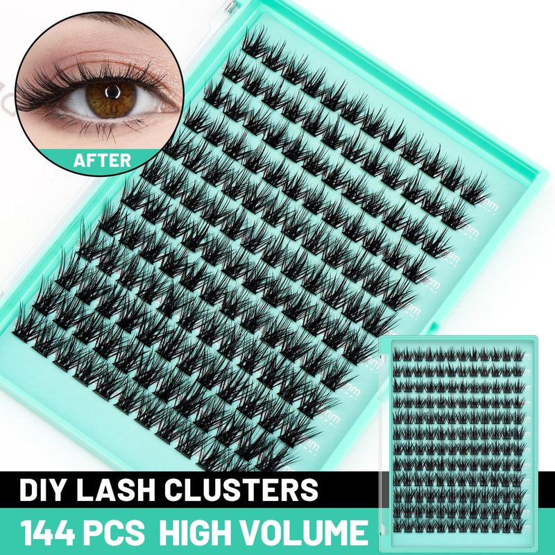 Bodermincer Eyelash Clusters - D Curl False Lashes in Mixed Lengths 10-12-14mm | Natural Look