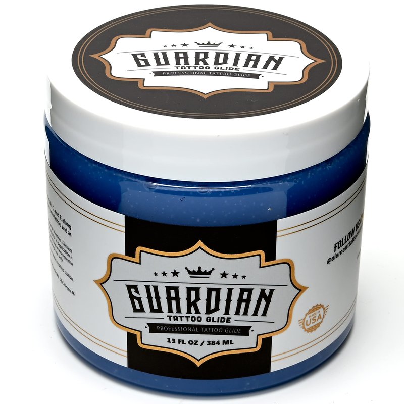Element Tattoo Supply Guardian Tattoo Glide Gel - During Tattooing & Aftercare Tattoo Ointment, Moisturizing with Vit A, C, E & Botanical Extracts, Professional Grade, 13 oz Jar