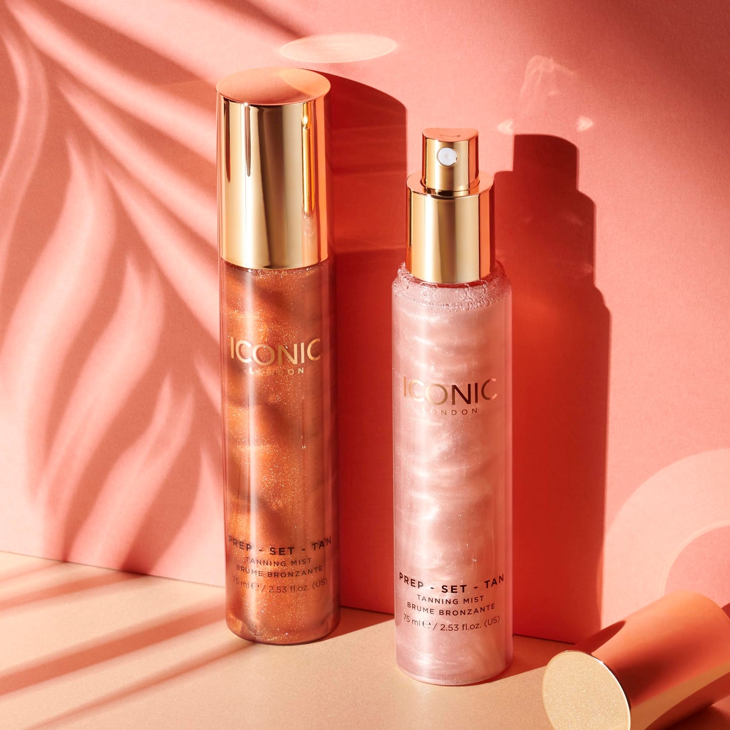ICONIC LONDON Prep-Set-Tan Glow | Shimmering Self Tanning Facial Mist with Hyaluronic Acid, Cruelty-Free, Vegan Makeup, 2.53 Fl oz