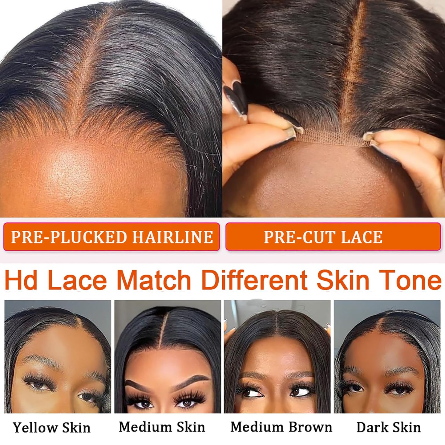 Maytune Wear and Go Glueless Wigs Human Hair Pre Plucked Pre Cut 4/27 Honey Blonde Glueless Bob Wig Human Hair Highlight Ombre Deep Wave 4x4 Closure Wigs for Women 8 Inch