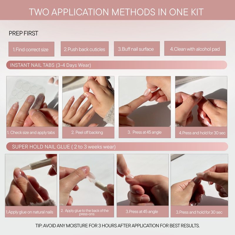 Celebritips Nail Art Press-Ons | Scarlett, Extra Short Oval Nails, Reusable | 16 sizes - 32 Nails Kit with Super-hold Nail Glue and Sticky Tabs