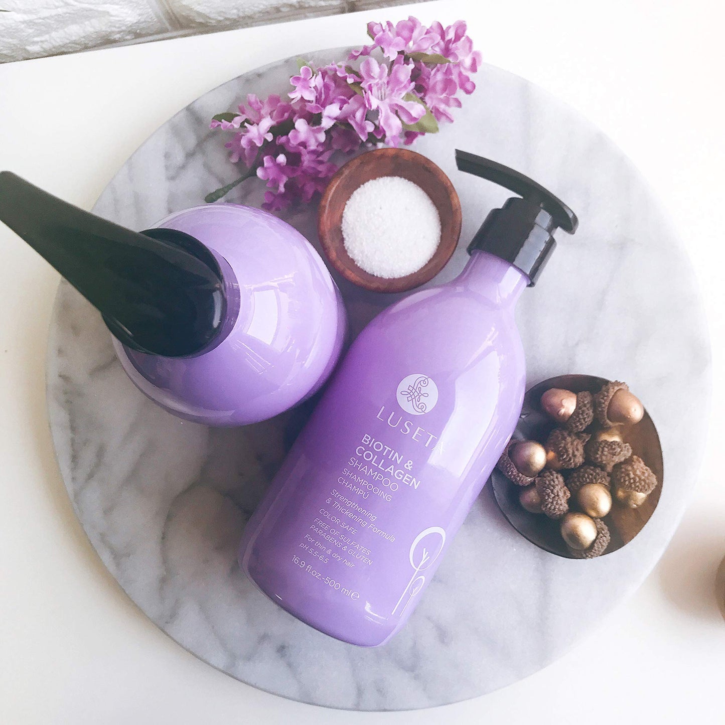 Luseta Biotin & Collagen Shampoo Thickening for Hair Loss & Fast Hair Growth - Infused with Argan Oil to Repair Damaged Dry Hair - Sulfate Free Paraben Free 33.8oz