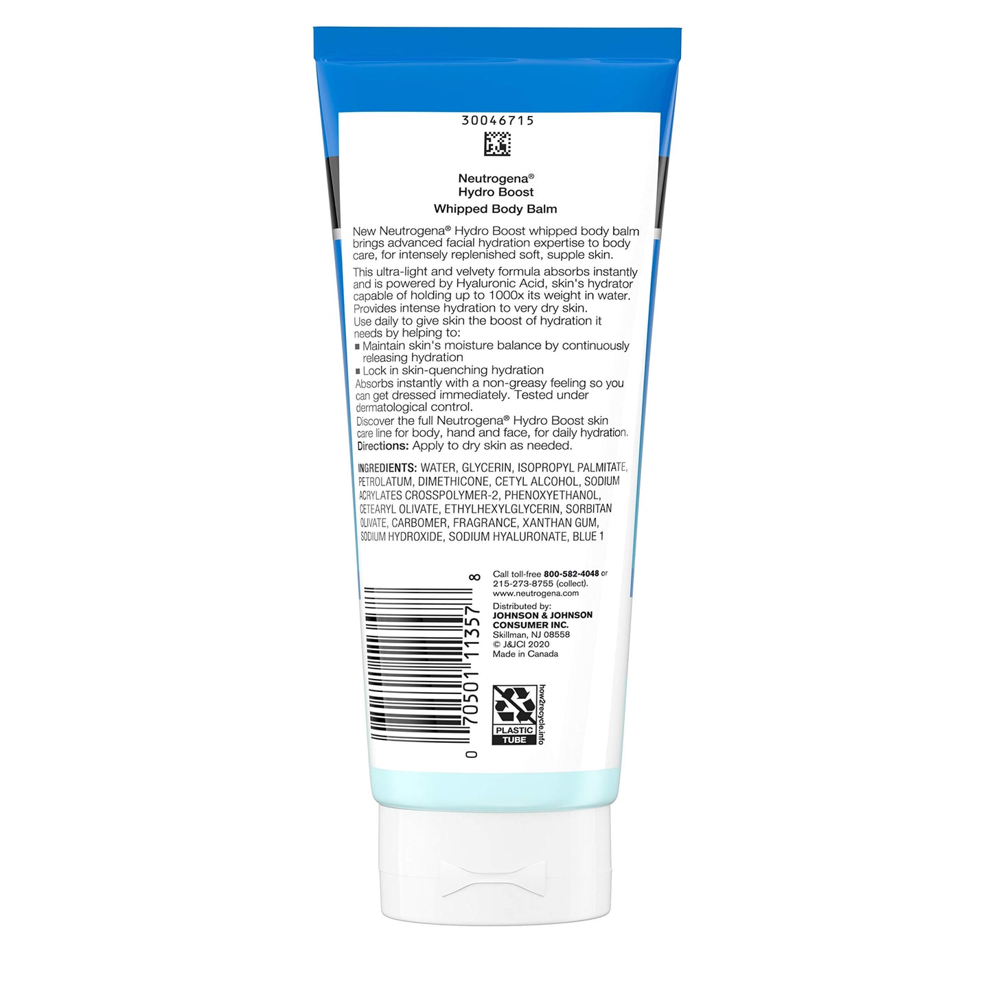 Neutrogena Hydro Boost Whipped Body Balm with Hyaluronic Acid, Hydrating for Dry to Extra Dry Skin, Lightweight, Daily Moisturizing, 7 Oz