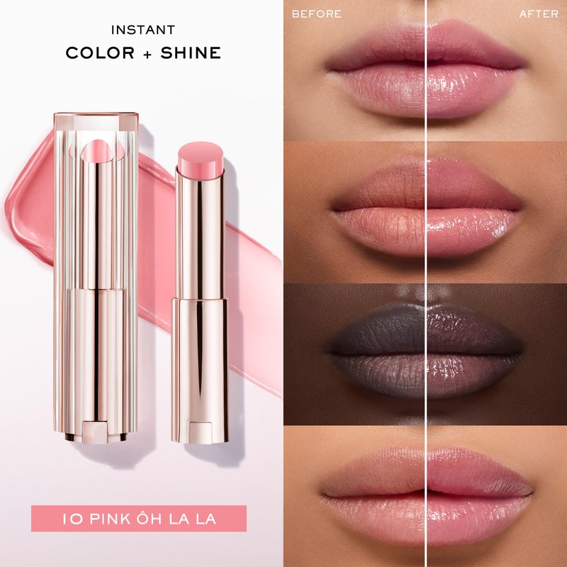 Lancôme Lip Idôle Squalane-12 Butterglow™ Hydrating Lip Balm – Instant Shine, 24H Hydration, and Buildable Color for Smooth & Moisturized Lips - 10 Pink ÔH LA LA