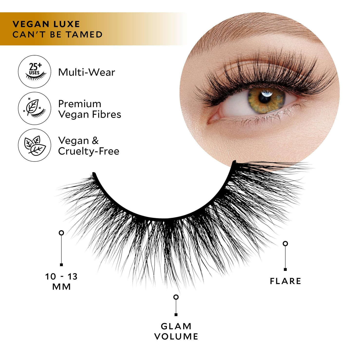 Velour Vegan Luxe Eyelashes, Luxurious Natural False Lashes, Lightweight, Reusable, Handmade Fake Lash Extensions, Wear up to 25 Times, 100% Vegan Mink, Soft and Comfortable, All Eye Shapes