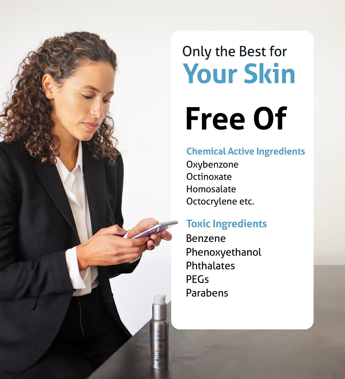 My Day Screen Tinted Sunscreen for Face, 3-in-1 Moisturizer with SPF 30, Face Sunscreen Protection, Tinted Drops to Match Light to Medium Skin Tones, 2 fl oz