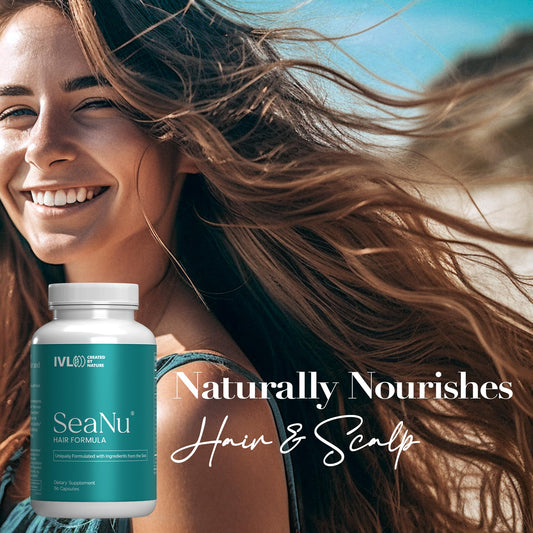 IVL - SeaNu Hair Vitamins Supplements - Hair Strength, Strand Thickness, Hair Growth - with Biotin, Vitamin B3, Zinc, Saw Palmetto Berry Extract, Green Lipped Mussel - Vitamin Hair Growth (1 Pack)