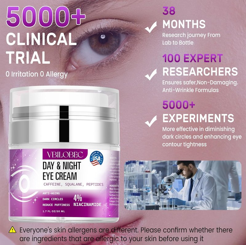 Caffeine Eye Cream - Anti-Aging Formula for Dark Circles & Puffiness | 1.7 fl oz, Unisex, 3-Pack