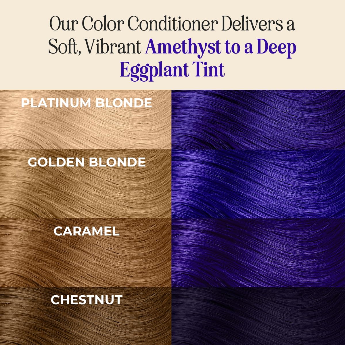 INH Hair Dye Set - Flamingo Topaz Pink & Amethyst Dark Purple Semi Permanent Hair Color Duo, Vegan Color Depositing Conditioner, Ammonia & Sulfate-Free, No Bleach, No Peroxide, Ready to Use, 6oz