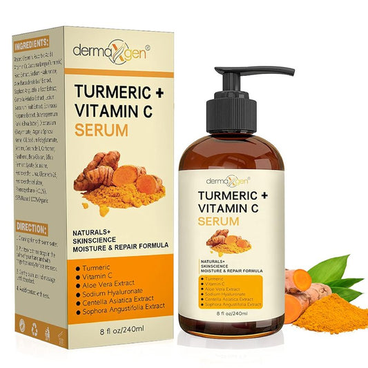 Turmeric Serum for Face | Glow-Boosting Vitamin C Moisturizer - Organic Anti-Aging Formula for Dark Spots & Wrinkles - 8 FL OZ