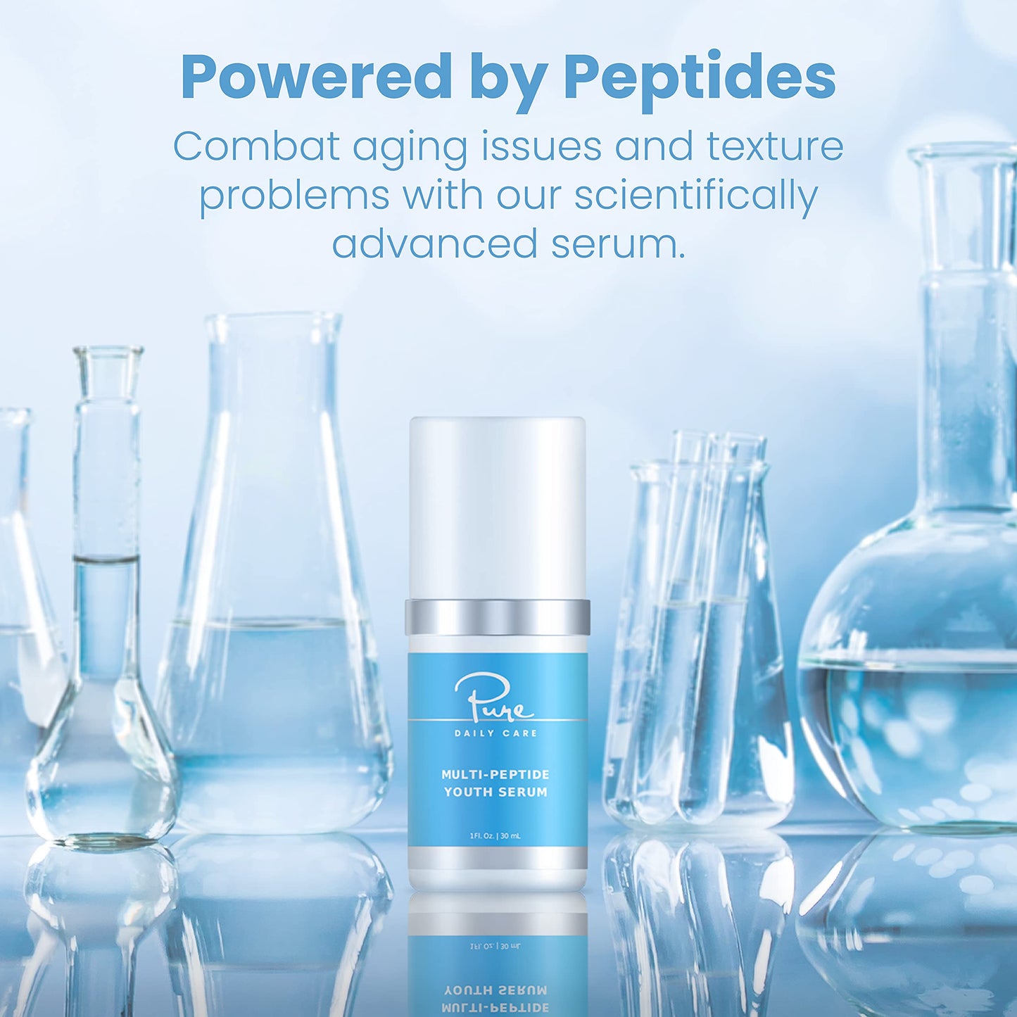 Multi-Peptide Youth Serum - Moisturizing Anti Aging Advanced Peptide Serum Targets Wrinkles Fine Lines Firming
