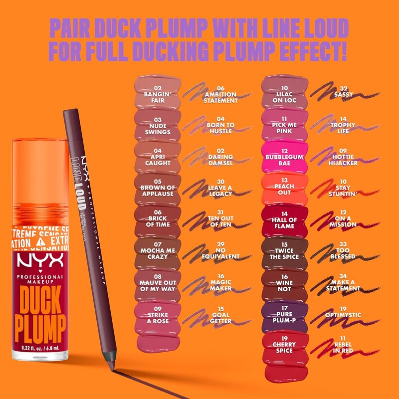 NYX Professional Makeup Duck Plump Lip Gloss - High Pigment Lip Plumper in Clearly Spicy