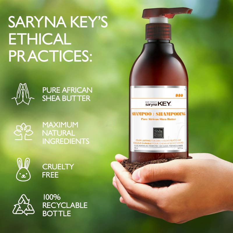 Saryna Key Color Lasting Shampoo With Shea Oil & Silk Proteins, Low pH Color Safe Shampoo For Dyed Hair, Moisturizing Hair Treatment For Soft Shiny Hair (500ml)