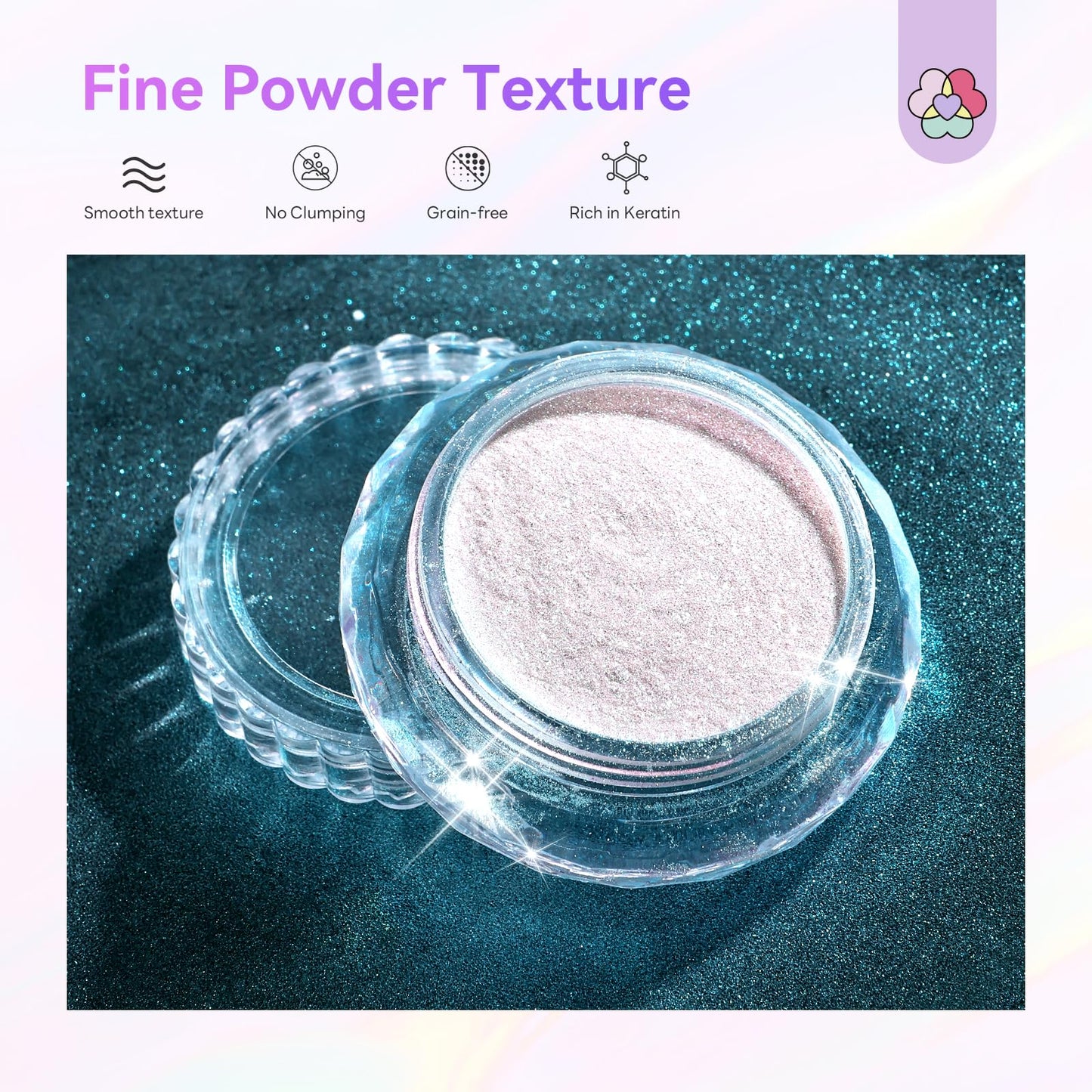 SAVILAND Unicorn Chrome Nail Powder: Highly Reflective Mermaid Aurora Pearl Chrome Powder Pearlescent Pigment Nail Art Glitter Decoration for Home DIY Nail Salon Manicure