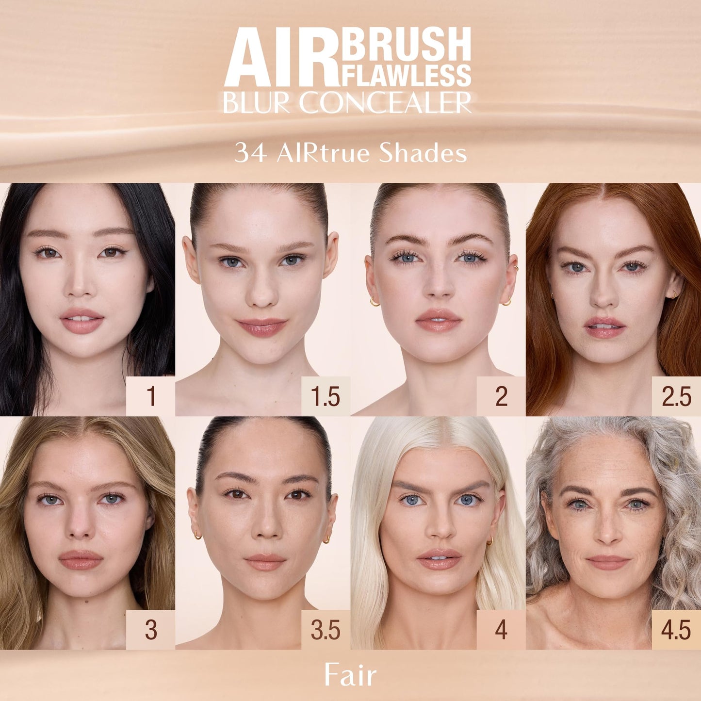 Charlotte Tilbury AIRbrush Flawless Blur Concealer - Concealer for Dark Circles, Blemishes & More - Hydrating, Full Coverage with a Natural Matte Finish - 1 Fair