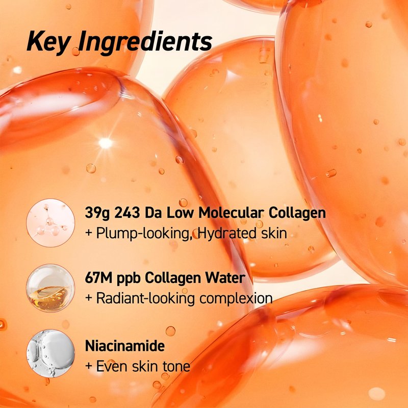 IVOSKIN Collagen Jelly Hydro-bomb Plump Mask, Hydrating 39g x 4ea Real Collagen Mask, Firming and Moisturizing for Glow Skin, Collagen Water over 670,000 ppm