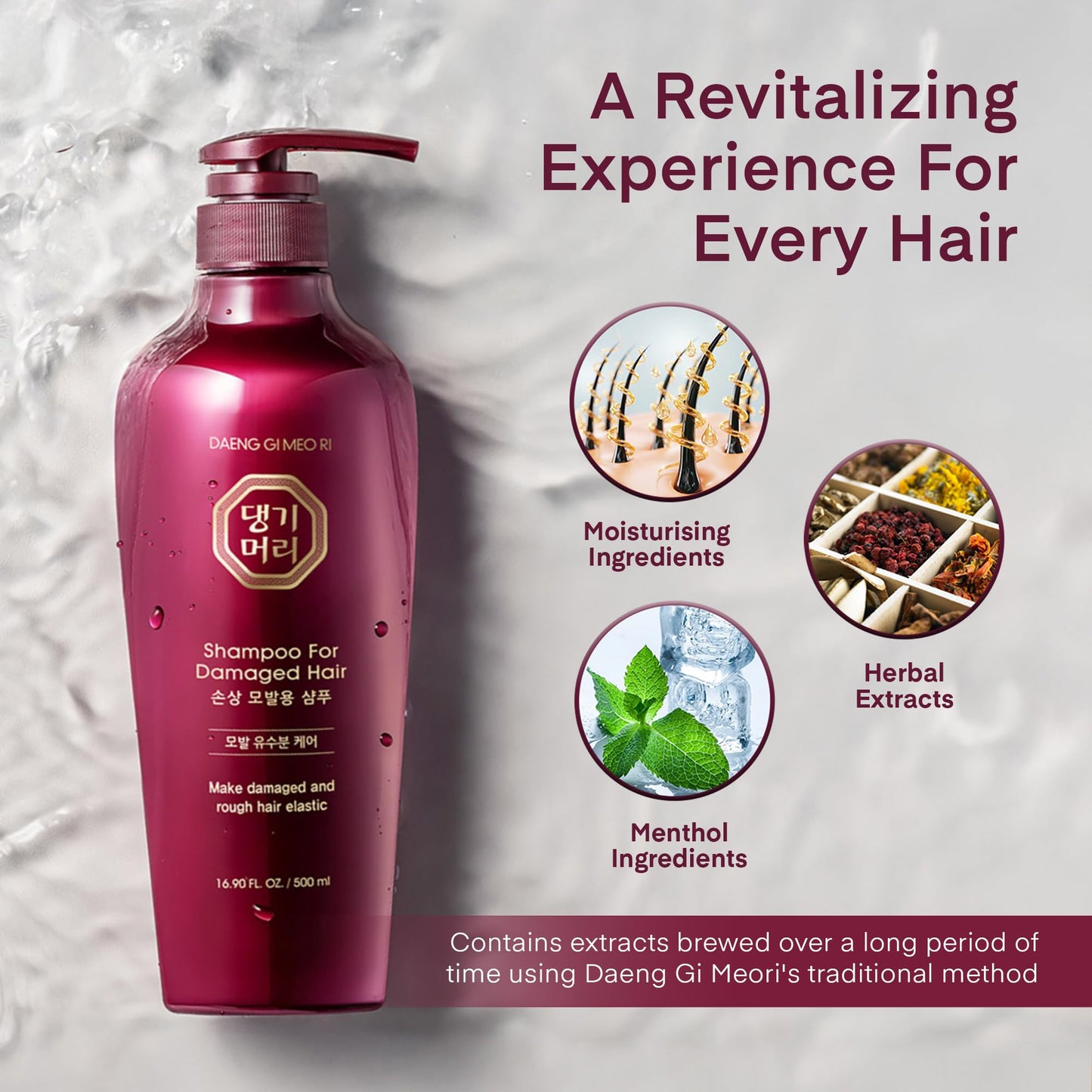Daeng Gi Meo Ri- Oily Scalp Care Shampoo & Conditioner Set, Refreshing and Strengthening the Oily Scalp, Reducing Dandruff, Nourishing and Promoting Hair Growth,16.9 fl oz (500ml) Each