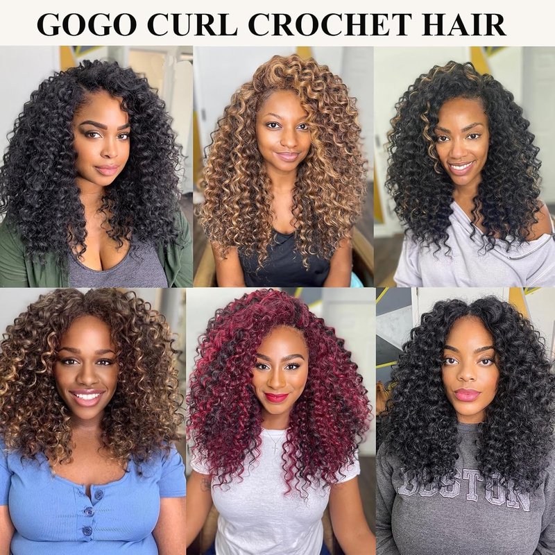 GoGo Curl Crochet Hair - 12 Inch Grey Water Wave Curly Braids | 7 Packs Deep Wave Extensions