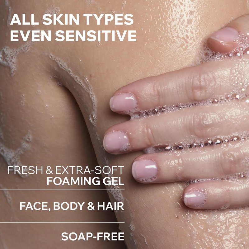 Uriage Extra-Rich Face & Body Wash for Sensitive Skin - Hydrating Foaming Cleanser, Paraben & Soap-Free, 500ml