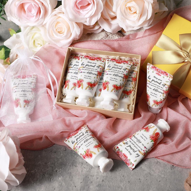 Dansib 48 Sets Employee Appreciation Gifts Thank You Team Gifts Hand Mini Lotion Bulk Inspirational Travel Size Hand Cream for Employee Staff Coworker Team Teacher Party Favors(Floral)
