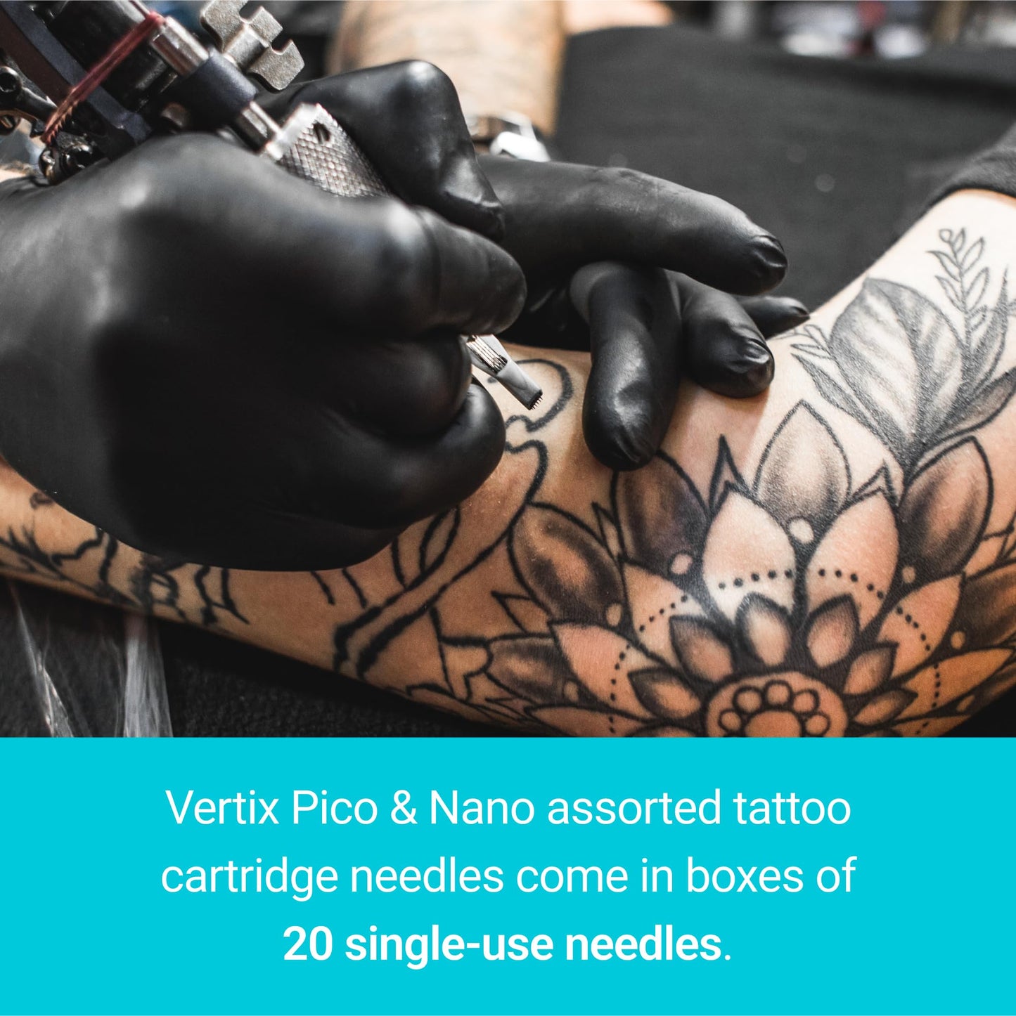 Vertix - Pico Membrane Cartridge Tattoo Needles - 9 Sloped - 0.25mm Long Taper - Maximize Ink Flow & Saturation (20 Count)