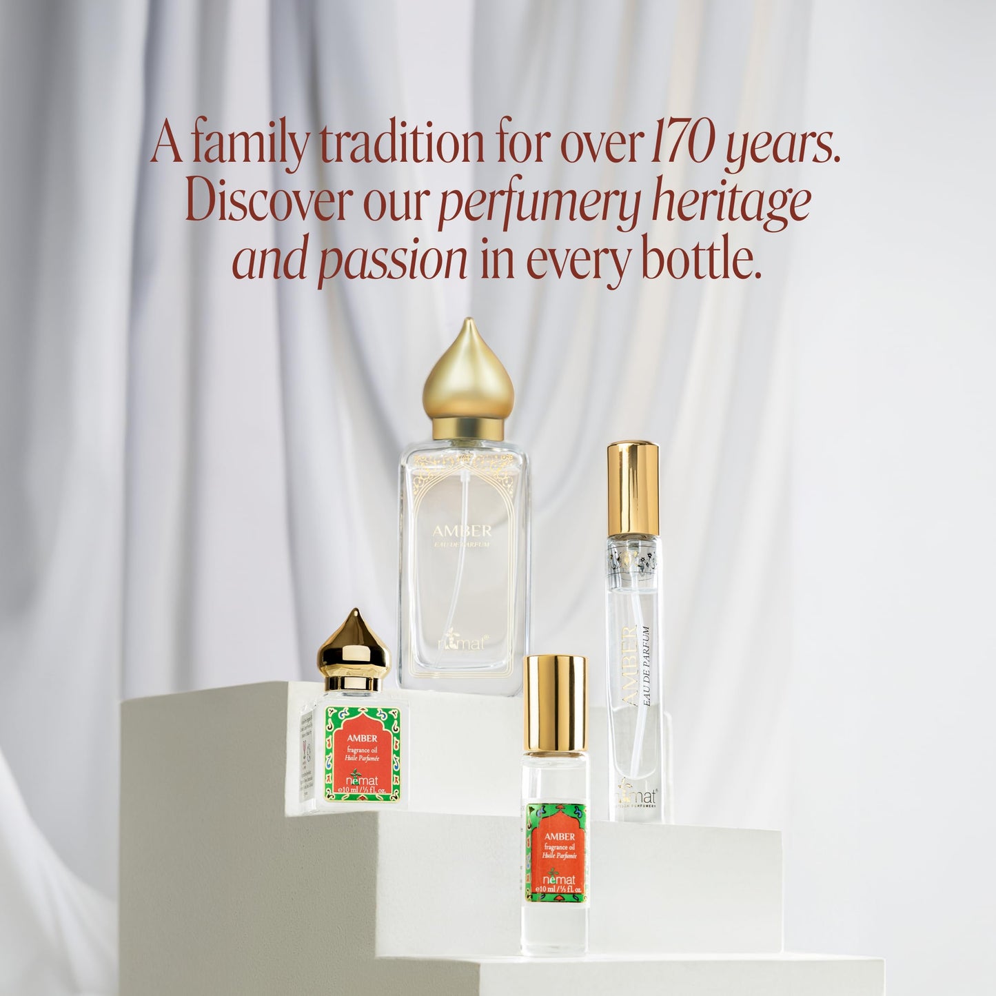 Nemat International Amber Perfume Oil Roll-On – Long Lasting Alcohol Free Amber Oil Perfume for Women and Men, Essential Oil Based Fragrance, Clean Vegan Body Oil Roll On, 10 ml / 0.33 fl Oz