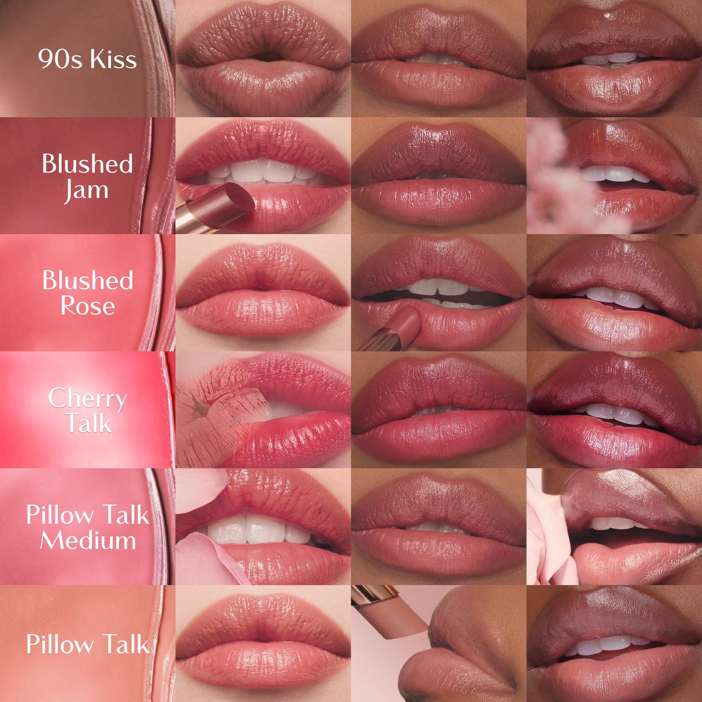 Charlotte Tilbury Pillow Talk Blush Balm Lip Tint - Long-Lasting, Buildable Sheer Tint with Peptides for Hydrated, Blushed Looking Lips - 24 HR Hydration - Blushed Jam