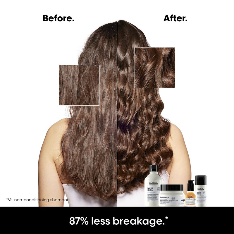 L'Oréal Professionnel Paris Metal Detox Leave-In Hair Oil - Anti-Frizz Heat Protectant, Removes Hard Water Metals & Prolongs Color, Adds Softness and Shine, For Dry, Damaged & Color Treated Hair