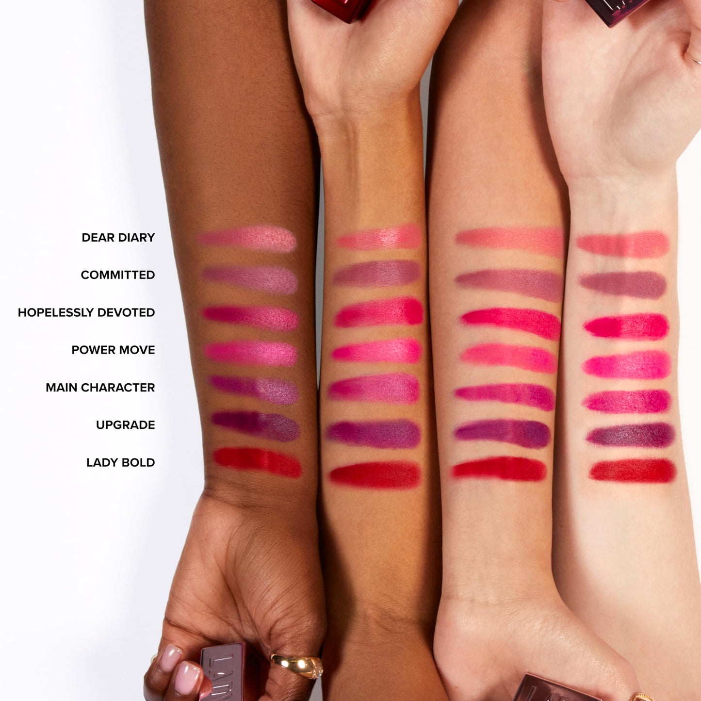 Too Faced Lady Bold Cream Lipstick | Creamy, High-Impact Color, Lightweight, Vegan + Cruelty Free, 0.11 Ounce, Lady Bold