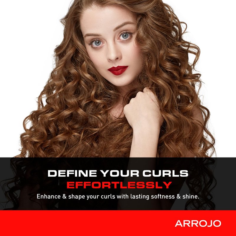 Arrojo Curl Defining Gel, 5.1 fl oz – Moisture-Rich, Firm Hold Wavy & Curly Hair Gel - Paraben-Free & Sulfate Free & Cruelty-Free Frizz & Heat Damage Protection