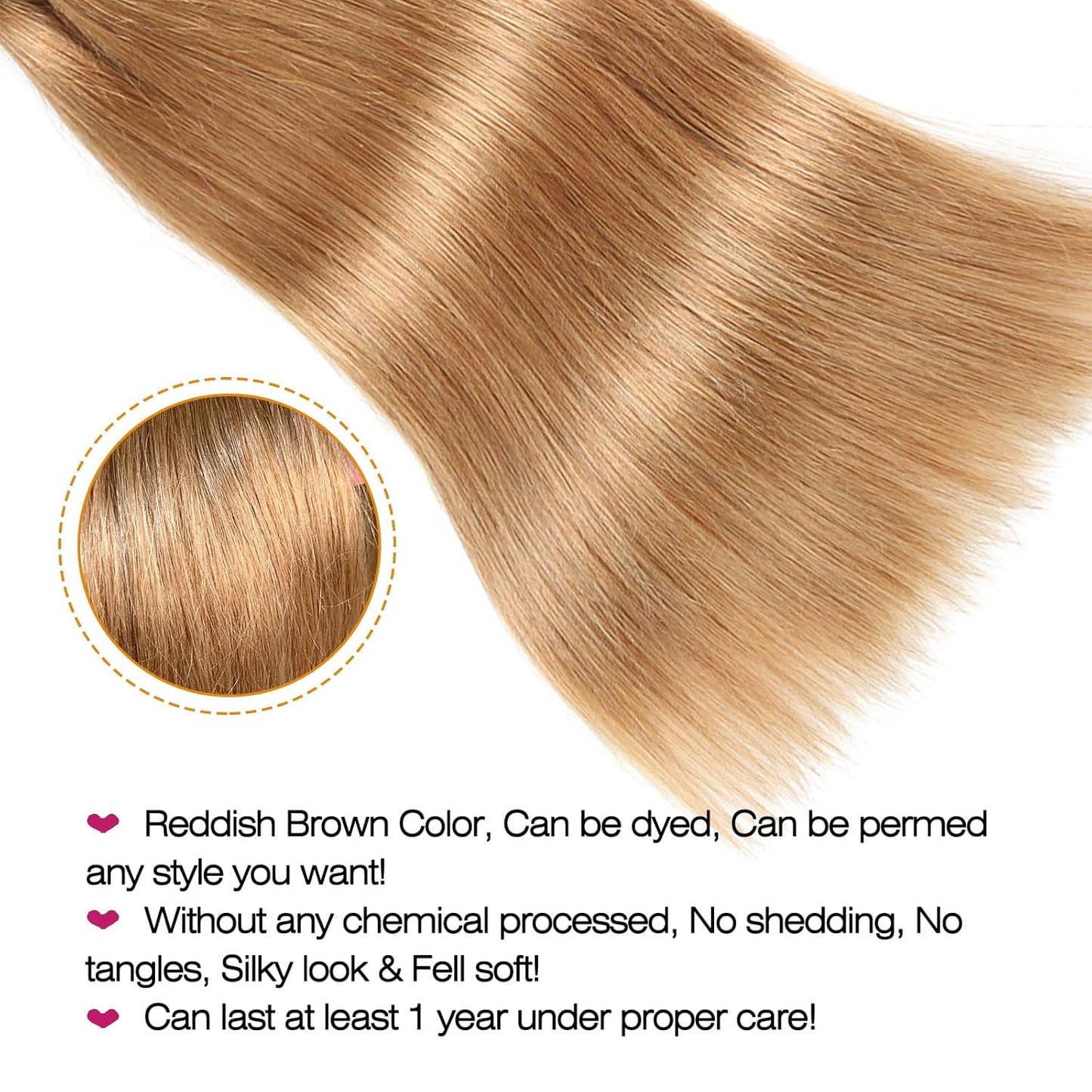 Ijoy 14 Inch Straight Human Hair Bundle - Honey Blonde 10A Brazilian Virgin Hair Extension