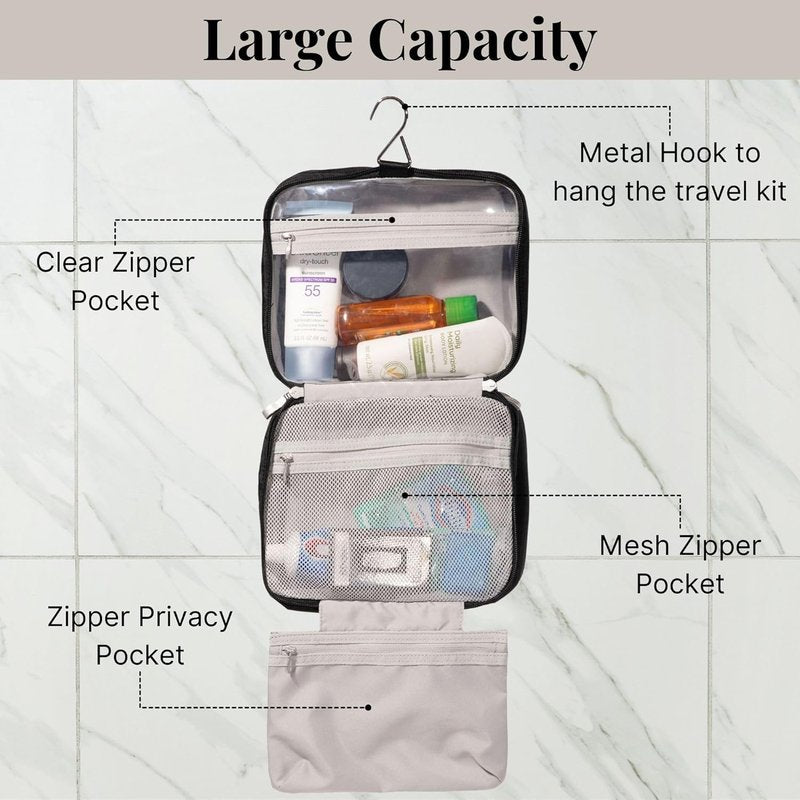 Baggallini Hanging Travel Toiletry Kit - Compact Organizer for Toiletries | Lightweight & Durable