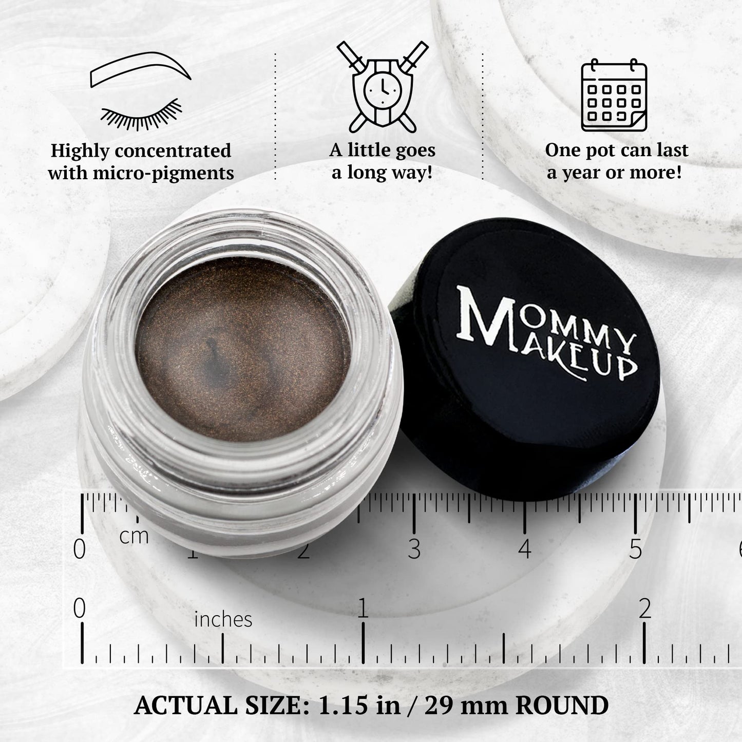 Mommy Makeup [Bundle - Save 20%] Waterproof Stay Put Gel Eyeliner in Mischievous + Pointed Eyeliner Brush