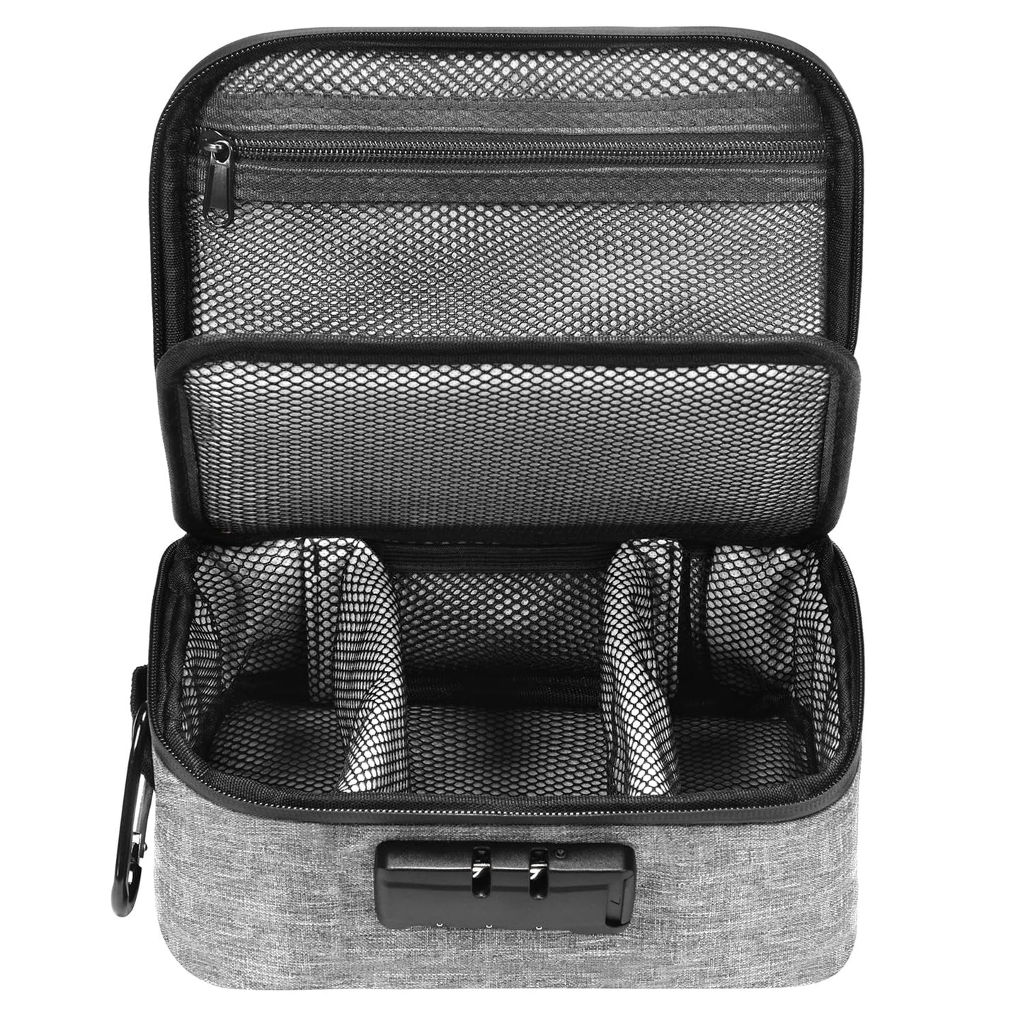 Large Standard Smell Proof Bag with Combination Lock, Water-Resistant file Organizers Conatiner Case for Travel and Home, Medicine Storage Box, Great Gift for Friends, Grey