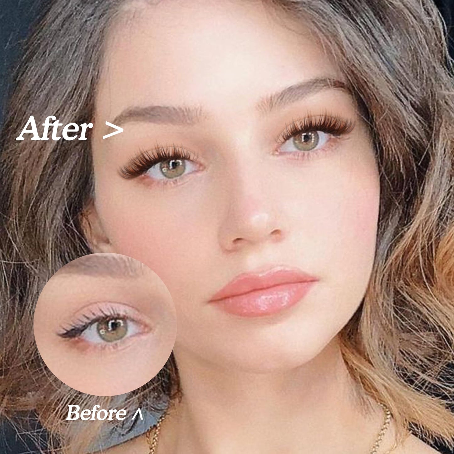 GVEFETIEE 7 Pairs Mink DIY Individual Fluffy Wispy Lashes - Brown Natural Look False Eyelashes Extensions