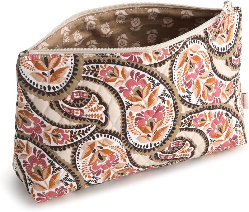 Vera Bradley Large Cotton Pouch - Stylish Travel Organizer for Women