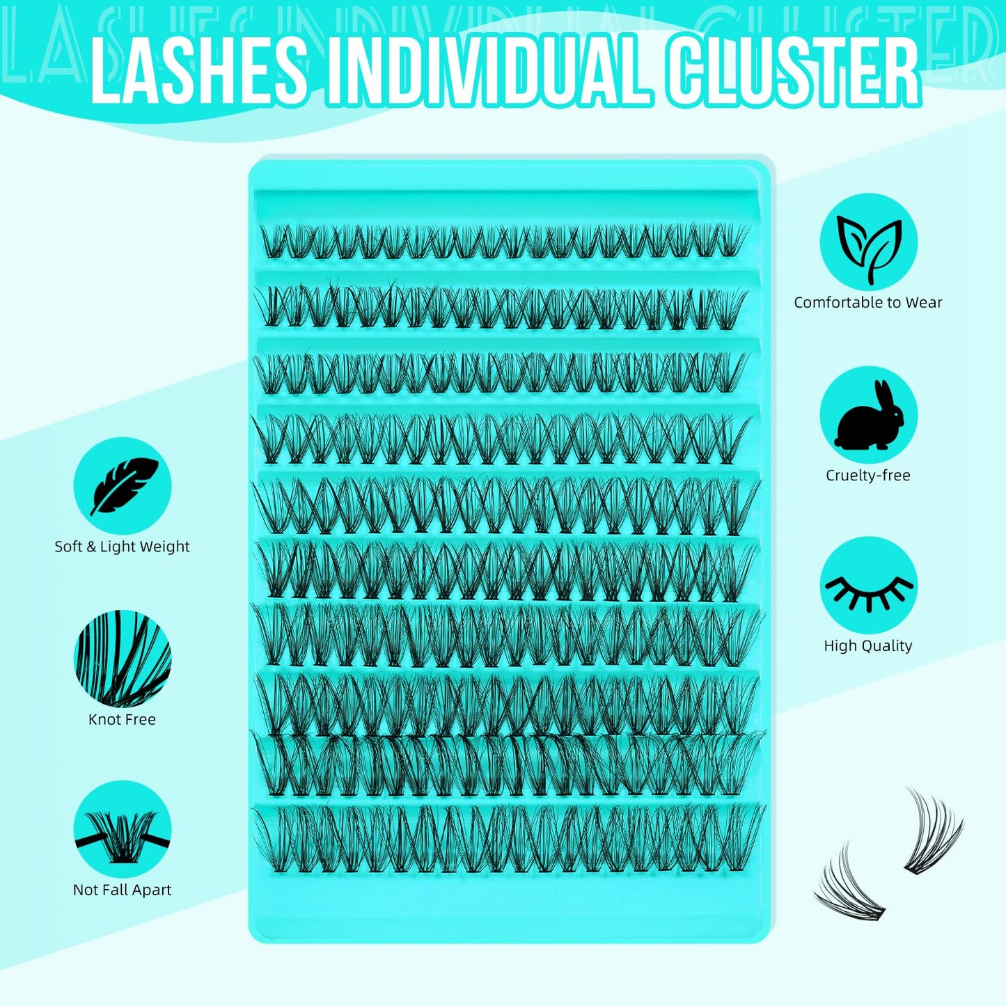 Self Adhesive Lash Clusters 120PCS Self Adhesives Eyelashes Natural C Curl 8-16mm,No Lash Glue Needed,Impress Lashes Wide Stem Self-Adhesive Thin Lashes Extension